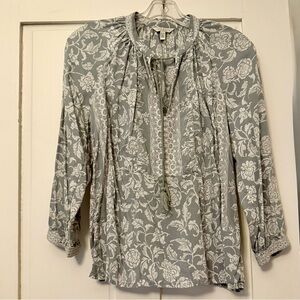 Lucky Brand Soft Grayish blue green Floral Blouse